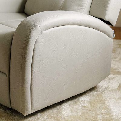 Crimson 1-Seater Fabric Recliner Sofa - Off-White - With 2-Year Warranty